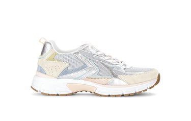 Baskets grises en cuir et textile