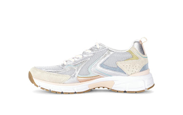 Baskets grises en cuir et textile