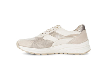 Baskets beiges en cuir (adaptée Hallux Valgus)