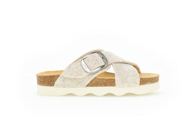 Sandales beiges en textile