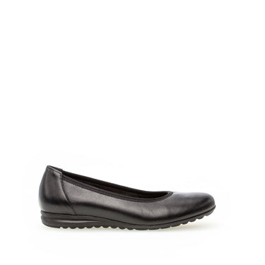 Ballerines noires en cuir lisse