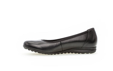 Ballerines noires en cuir lisse