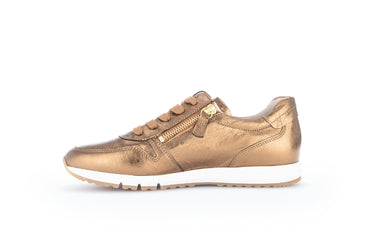 Sneakers dorées en cuir