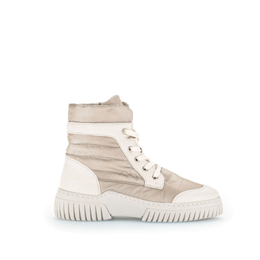 Baskets montantes beiges en cuir