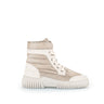 Baskets montantes beiges en cuir
