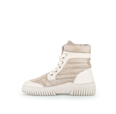 Baskets montantes beiges en cuir