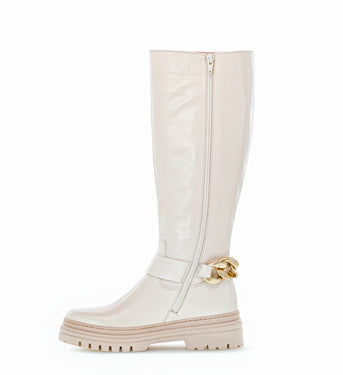 Bottes beiges en cuir
