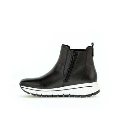 Bottines noires en cuir lisse
