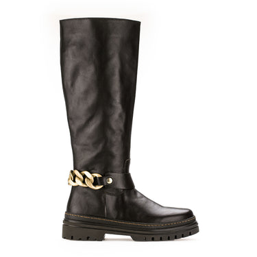 Bottes marron en cuir lisse