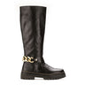 Bottes marron en cuir lisse