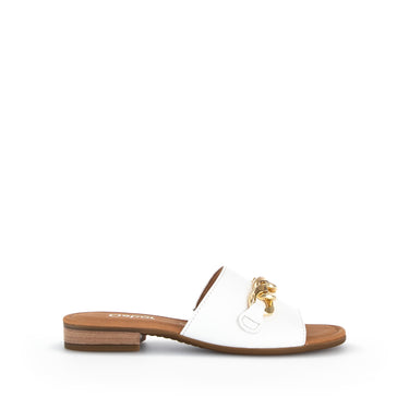 Mules blanches en cuir
