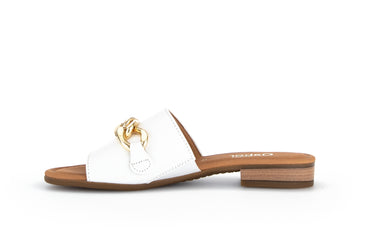 Mules blanches en cuir