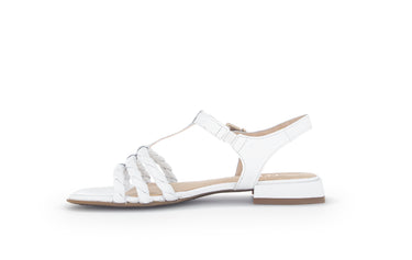 Sandales blanches en cuir lisse