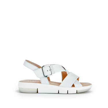 Sandales blanches en cuir lisse