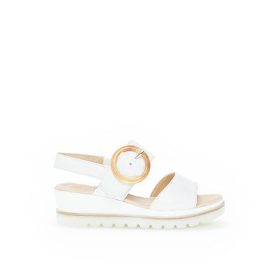 Sandales blanches en cuir lisse