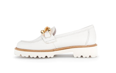Mocassins écrus en cuir lisse
