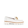 Mocassins écrus en cuir lisse
