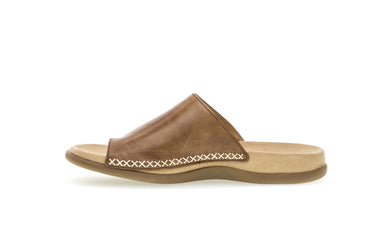 Sandales cognac en cuir lisse