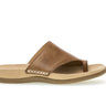 Sandales cognac en cuir lisse
