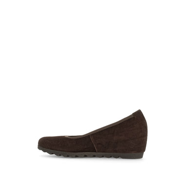 Ballerines compensées marron en velours