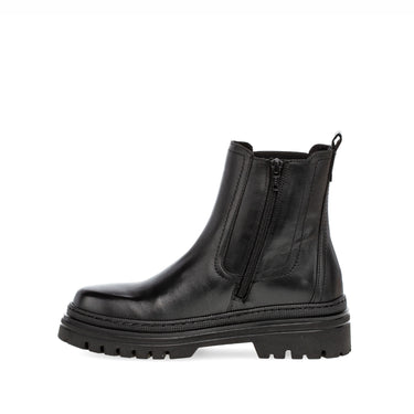 Bottines noires en cuir lisse