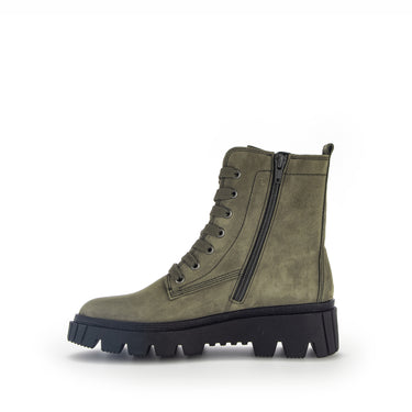 Bottines à lacets vertes en nubuck