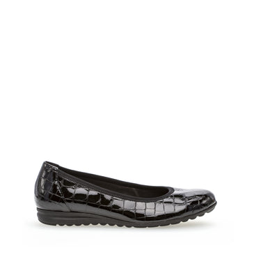 Ballerines noires vernies effet reptile