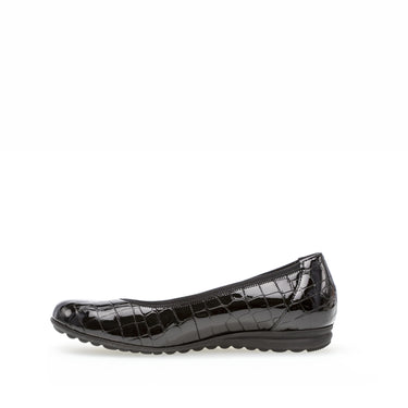 Ballerines noires vernies effet reptile