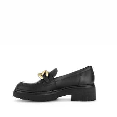 Mocassins noirs en cuir lisse