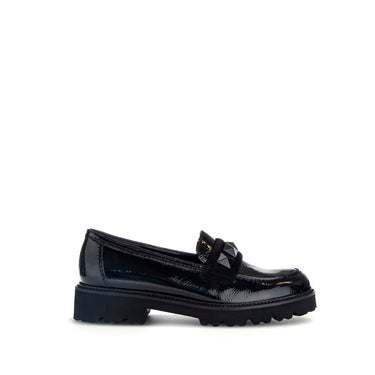 Mocassins noirs vernis et velours
