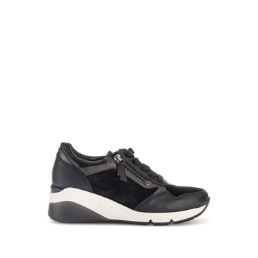 Baskets noires en cuir lisse