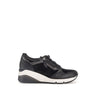 Baskets noires en cuir lisse
