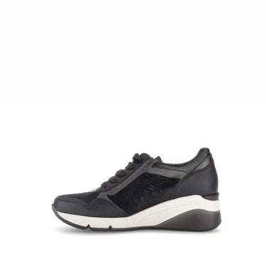 Baskets noires en cuir lisse
