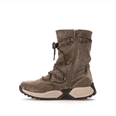 Bottines mid taupe en velours