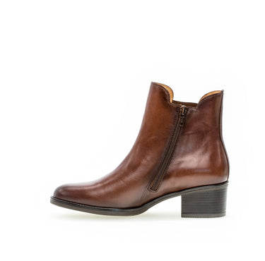 Bottines marron en cuir lisse