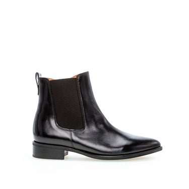 Bottines noires en cuir lisse