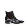 Bottines noires en cuir lisse